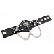 Punk Rock Style Cowhide Leather Wolf Head Bracelets BJEW-O088-14-6