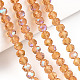 Chapelets de perles en verre électroplaqué EGLA-A034-T8mm-L23-4