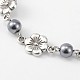 Chaînes en perles de verre rondes manuelles pour fabrication de bracelets et colliers AJEW-JB00080-02-2