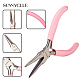 SUNNYCLUE 5 Inch Long Chain Nose Pliers with Flat Jaws Mini Precision Pliers for DIY Jewelry Making Hobby Projects Pink PT-SC0001-06-3