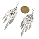 Boucles d'oreilles lustre en perles de quartz rose naturel EJEW-JE05371-01-3