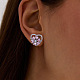 Boucles d'oreilles à tige en argent sterling rhodié avec 925 cœur tournant EJEW-L270-01P-5