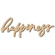 CREATCABIN Happiness Wood Crafts Word Cutout Wooden Sign Laser Wooden Sign Ornaments Art Hanging Word Sign Rustic Wall Decor Unfinished Cutouts Wooden Decoration for Personalized Home 4.4 x 12Inch WOOD-WH0113-115-1