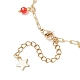 Рождественские браслеты на ногу из латуни с подвесками в виде снежинки AJEW-AN00753-5