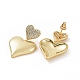 Clear Cubic Zirconia Heart Dangle Stud Earrings EJEW-F304-09G-2