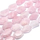 Granos naturales de abalorios de cuarzo rosa G-O178A-05-1
