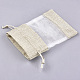綿＆オーガンジーの梱包袋巾着袋  ダークカーキ  17.6~18.4x12.4~13.5cm ABAG-S004-09F-13x18-3