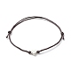 Bracelet cordon perlé coeur en alliage BJEW-PH01485-01-1