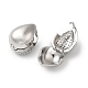 Rack Plating Brass Teardrop Hoop Earrings with Cubic Zirconia EJEW-D071-02P-2