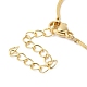 Clear Cubic Zirconia Diamond & Heart Charm Bracelet BJEW-G672-05G-3