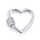 Brass Micro Pave Clear Cubic Zirconia Screw Carabiner Lock Charms ZIRC-E164-07P-3