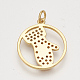 Brass Cubic Zirconia Pendants & Stud Earrings & Adjustable Rings Jewelry Sets SJEW-S043-06-7