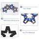 Hobbiesay 4 Stück 2 Farben Stern-Perlen-Applikationen-Patch in Pentagramm-Form zum Aufnähen von Kleidung PATC-HY0001-04-3