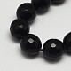 Faceted Round Grade A Black Stone Beads Strands G-N0137-04-6mm-1