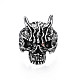 Gothic Punk Skull Alloy Open Cuff Ring for Men Women RJEW-T009-60AS-1