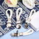 CHGCRAFT 8Pcs Braided Cotton Loop Cloth Hanger Holder Iron Towel Clips with Cotton Cord Loop and 304 Stainless Steel Buckles for Home Bathroom Kitchen AJEW-CA0003-77-4