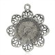 Цветок старинное серебро покрытием сплава смолы подвески PALLOY-J633C-01AS-2