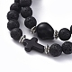 Natural Lava Rock Beads Stretch Bracelets BJEW-JB04979-03-3