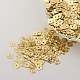 オーナメントアクセサリープラスチック製スパンコール/スパンコールビーズ  正方形  ゴールド  5x5x0.1mm  穴：1.4mm PVC-E001-08-LS01-1