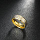 ファッショナブルな 316l チタン鋼単語イエス指輪イースター用  分厚いリング  ゴールドカラー  usサイズ7（17.3mm） RJEW-BB07146-7G-3