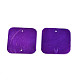 スプレー塗装カピスシェルペンダント  正方形  青紫色  43x43x1~2mm  穴：2mm SHEL-N026-174D-2