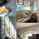 GORGECRAFT 5Pcs Rainbow Window Clings Dinosaur Pattern Window Decals Static Non Adhesive Collision Proof Glass Stickers Vinyl Film Home Decorations for Sliding Doors Windows Prevent Birds Strikes DIY-WH0304-221B-5