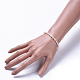 Eco-Friendly Glass Imitation Pearl Barrel Beads Stretch Bracelets BJEW-JB04399-02-3