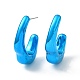 Boucles d'oreilles en acrylique en forme de larme torsadée EJEW-P251-04-2