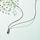Natural Dalmatian Nugget Pendant Necklace with Cowhide Leather Cord NJEW-JN03882-02-2