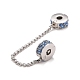 304 Stainless Steel Flat Round Safety Chain Clip Lock Stopper Charms STAS-C047-08P-3