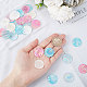 SUNNYCLUE 1 Box 40Pcs Shell Charms Seashell Charm Capiz Shells Slices AB Color Charms 25mm Flat Round Blue Pink Sea Shell Summer Ocean Charms for Jewelry Making Charm DIY Wind Chime Earrings Supplies SSHEL-SC0001-21-3