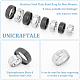 Unicraftale 18Pcs 18 Style 201 Stainless Steel Plain Band Ring for Women RJEW-UN0002-49-5