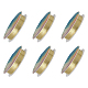 Fingerinspire 6 rollo de alambre de joyería para hacer joyas 51.5m (calibre 28/26/24/22/20/18) alambre de joyería de cobre dorado claro resistente al deslustre alambre de cuentas artesanales para anillos y suministros para hacer joyas diy CWIR-FG0001-05LG-1