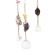 Natural Amethyst Chips Beaded Moon Hanging Sun Catchers HJEW-M004-13-2