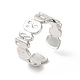 304 anillo de puño abierto ovalado torcido de acero inoxidable para mujer RJEW-E063-27P-1