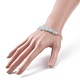 2 pièces 2 couleurs bracelets à maillons perlés à puce aigue-marine naturelle sertis de 304 chaînes de câbles en acier inoxydable BJEW-JB07914-07-3