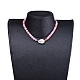 Handmade Polymer Clay Heishi Beads Braided Necklaces NJEW-JN02725-5
