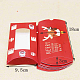 紙枕ボックス  ギフトキャンディー梱包箱  クリアウィンドウ付き  クリスマステーマ  レッド  18.1x9.3x3cm CON-G007-01A-3