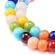 Bonbonfarbene runde Glasperlen-Stretcharmbänder für Kinder und Eltern BJEW-JB07176-6