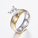 304 Stainless Steel Couple Rings RJEW-P057-02-2