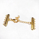 5 Strands 10-Hole Plating Zinc Alloy and Brass Ends with Chains PALLOY-N0102-02G-3