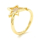 Прозрачное кольцо-манжета со звездой из кубического циркония для женщин ZIRC-P096-12G-1