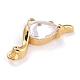 Brass Micro Pave Clear Cubic Zirconia Charms ZIRC-L097-039G-2
