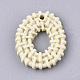 樹脂チャーム  模造ラタン編み風  オーバル  トウモロコシの穂の黄色  26x22x4.5mm  穴：2mm RESI-S364-26B-1
