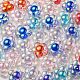 Placage uv perles acryliques transparentes irisées arc-en-ciel OACR-C007-11-1