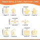 DICOSMETIC 20Pcs 5 Styles Halloween Charms Pendants Stainless Steel Pumpkin Bat Owl Spider Ghost Charms Assorted Gold Pendant for DIY Halloween Jewelry Necklace Bracelet Accessories STAS-DC0008-11-6