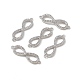 Brass Micro Pave Clear Cubic Zirconia Connector Charms KK-E068-VB385-4