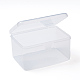 プラスチックビーズ収納ケース  収納ボックス  長方形  透明  11.9x8.6x6.6cm CON-E017-13-2