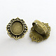 Vintage Adjustable Iron Finger Ring Components Alloy Cabochon Bezel Settings X-PALLOY-Q300-09AB-NR-1