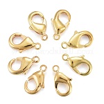 Brass Lobster Claw Clasps, Parrot Trigger Clasps, Cadmium Free & Nickel Free & Lead Free, Golden, 10x5x3mm, Hole: 1mm